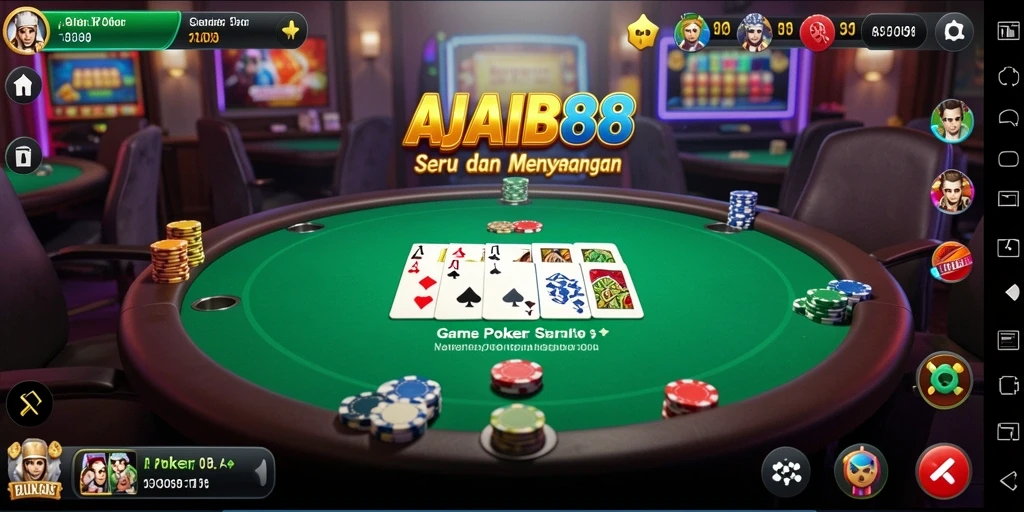 Tampilan screenshot utama AJAIB88 menunjukkan keseruan permainan Poker.