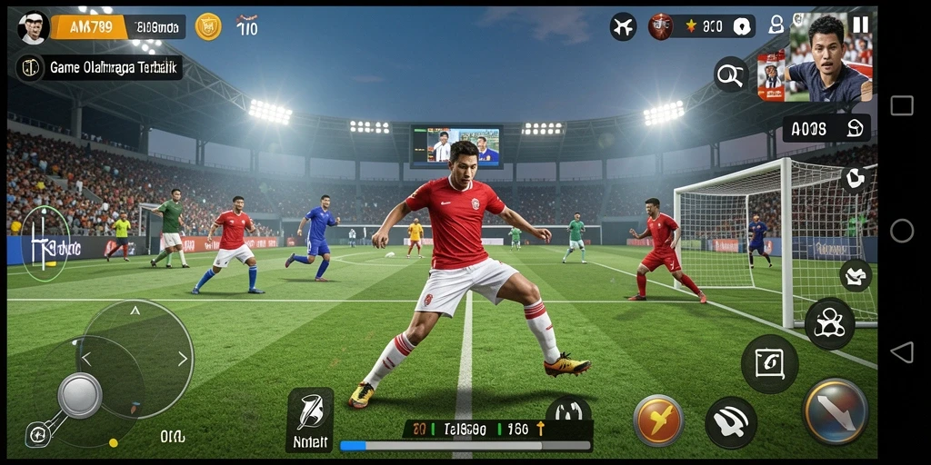 Screenshot menunjukkan aksi seru dalam pertandingan olahraga di AMS789.