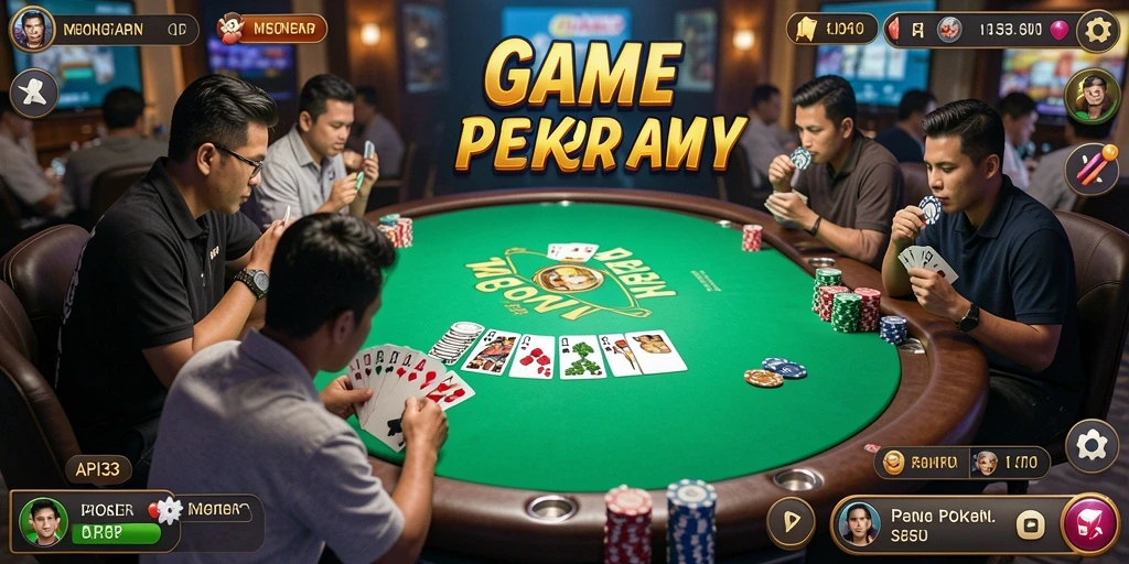 Tampilan utama API33 dengan gameplay Poker yang seru dan interaktif.