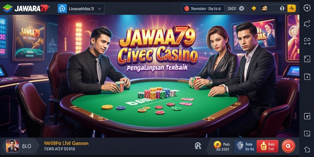 Tampilan permainan Live Casino yang mendebarkan di JAWARA79.