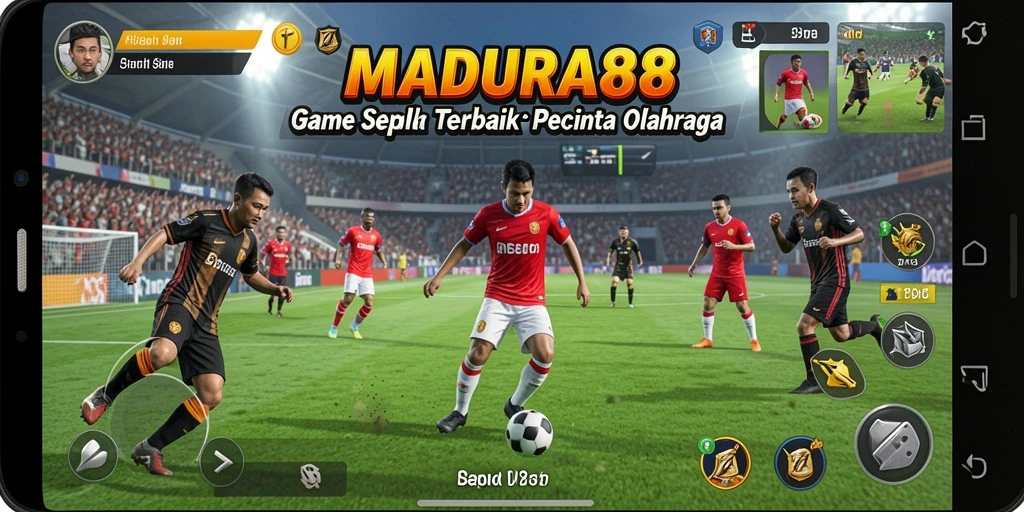 Tampilan gameplay seru dalam MADURA88 saat bertanding di lapangan.