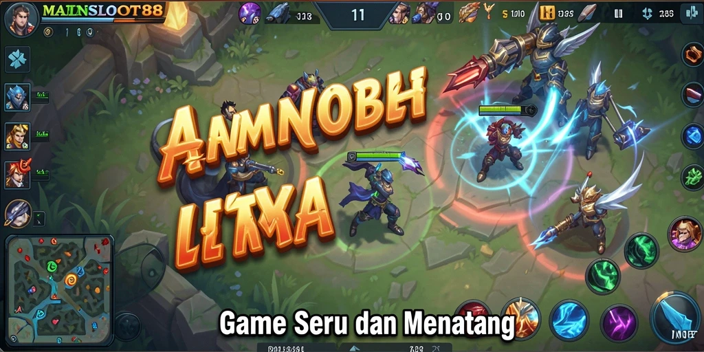 Tampilan gameplay intens di <strong>MAINSLOT88</strong> dengan pertarungan seru antar pemain.
