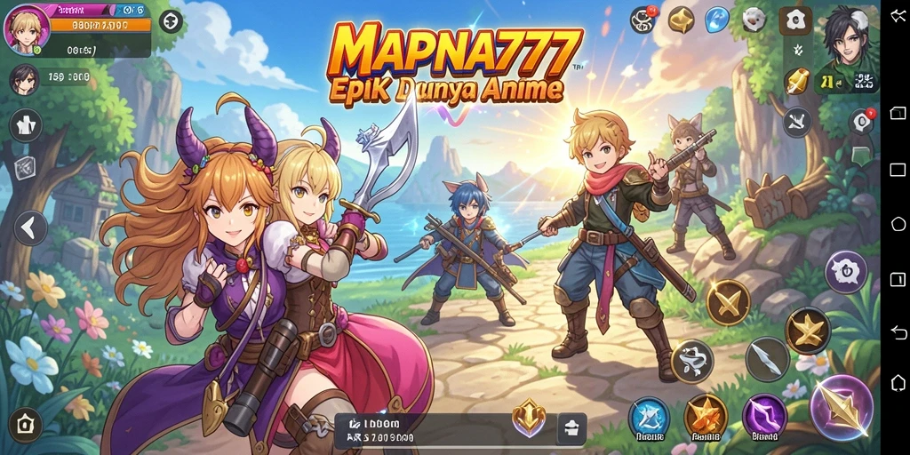 Screenshot utama MAPNA777 menampilkan aksi seru dalam dunia Anime.