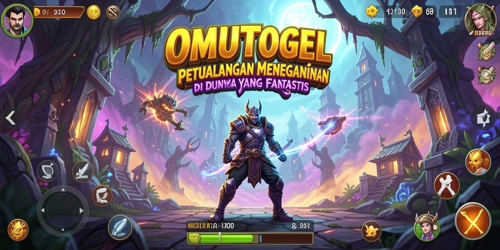 Tampilan gameplay OMUTOGEL yang menampilkan eksplorasi dan pertarungan yang mendebarkan.