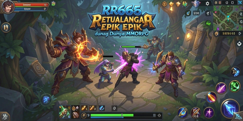 Tangkapan layar menampilkan aksi seru dalam permainan MMORPG RR666.