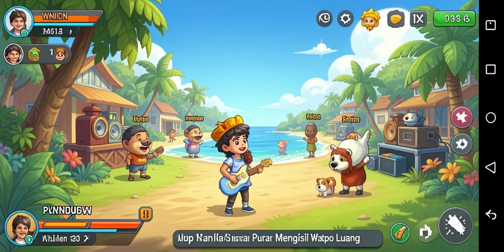 Tampilan gameplay menarik dari WINIDN yang penuh warna.
