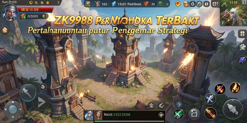 Tampilan gameplay menara pertahanan yang mendebarkan dan strategis dalam ZK988.